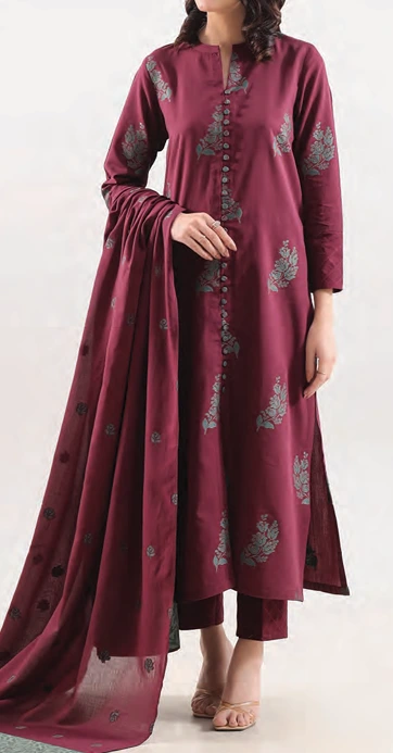 Unstitched Jacquard Cotton 3 Piece