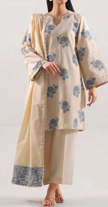 Unstitched Jacquard Cotton 3 Piece