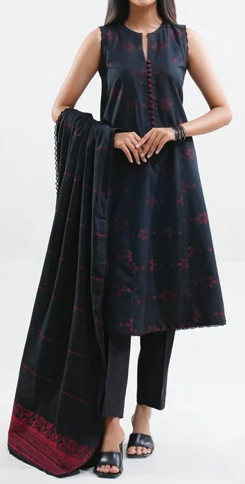 Unstitched Jacquard Cotton 3 Piece