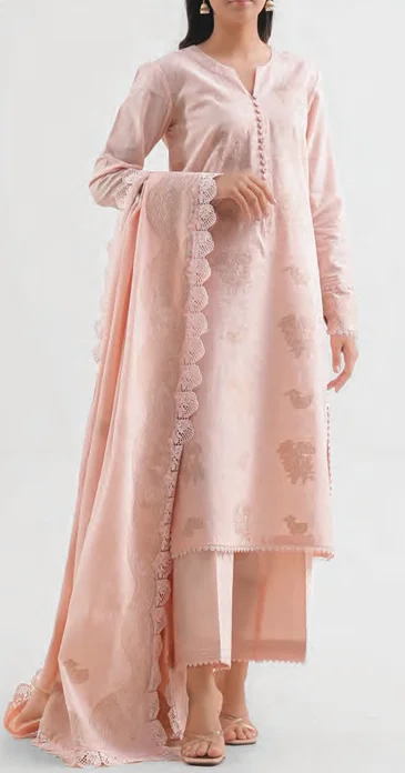 Unstitched Jacquard Cotton 3 Piece